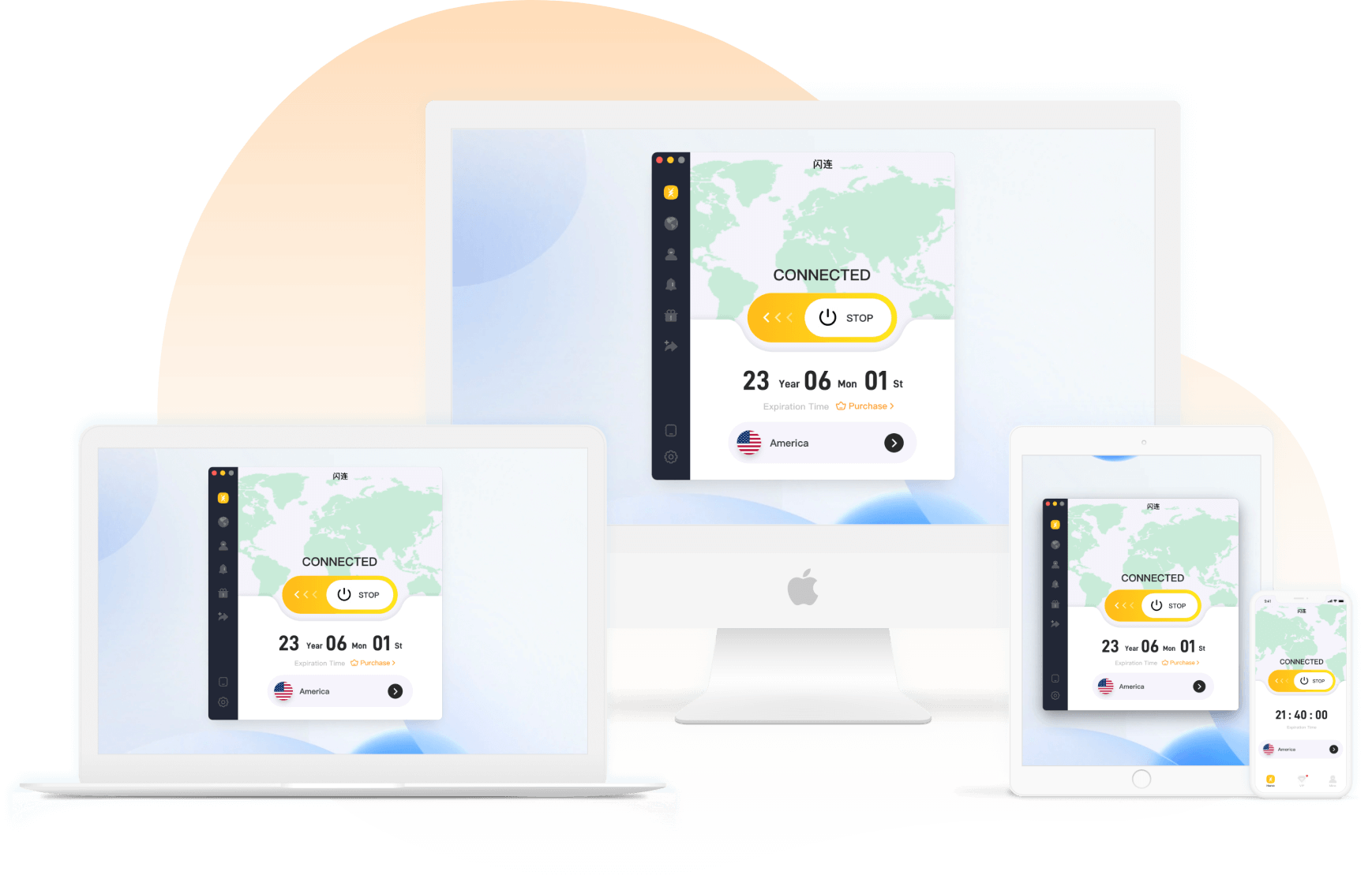 LightningX VPN|闪连VPN-多设备登录，一个账号全家享